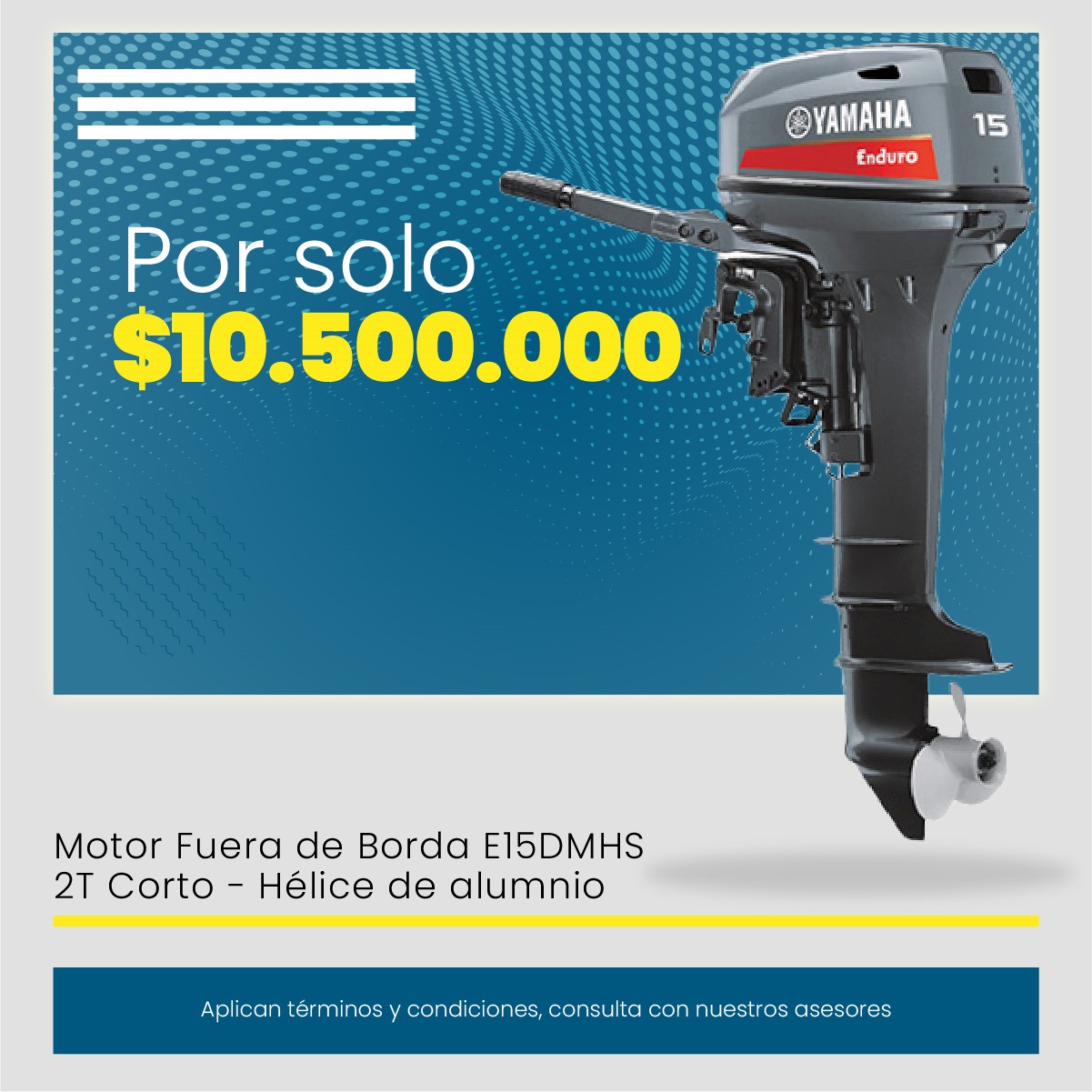Hélice Aluminio Para Motor Fuera De Borda Hangkai 3.5HP - 3 Aspas, 9cm Diámetro, Modelo 7 1/4 5-A